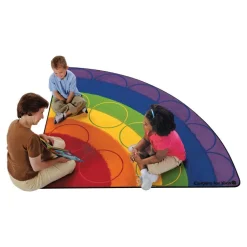 Rainbow Rows Seating Rug 6' x 12' Semicircle