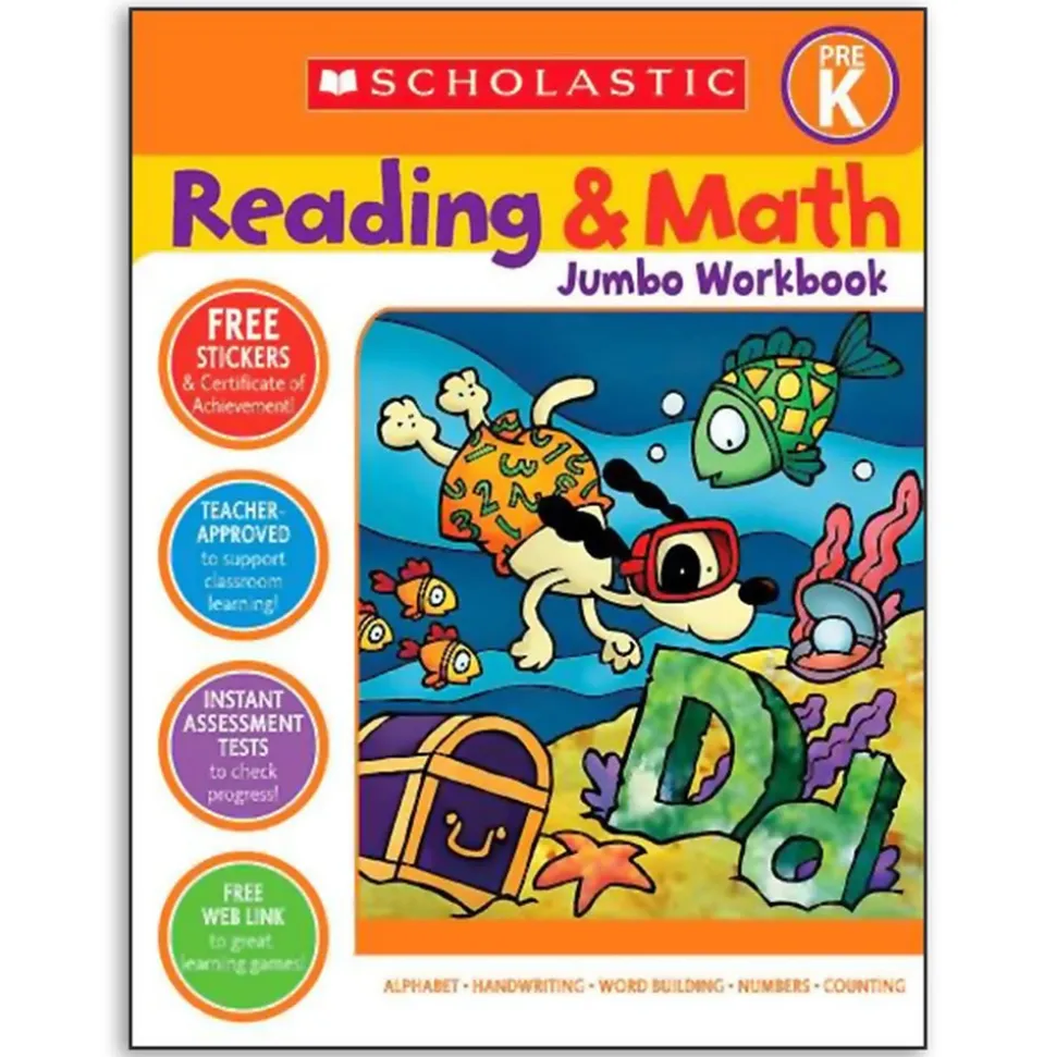 Reading & Math Jumbo Workbook for Grade PreK