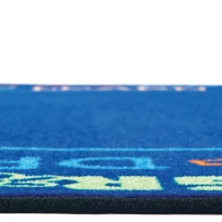 Read to Dream Border Rug Blue Rectangle