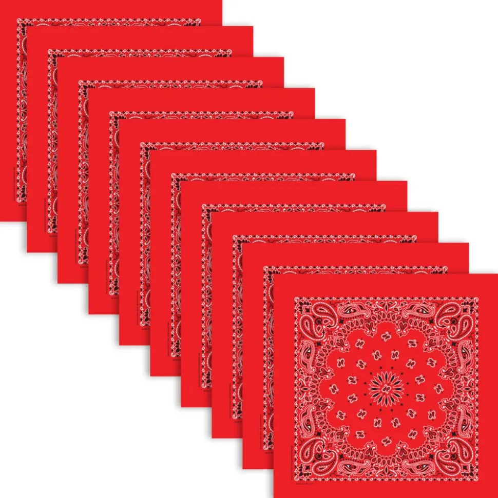 Red Bandana Set of 10