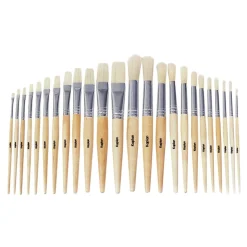 Rounded and Flat-Tipped Brush Assortment Set of 24