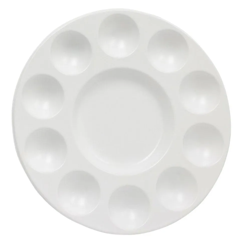 Round Paint Palette with 10 Paint Wells