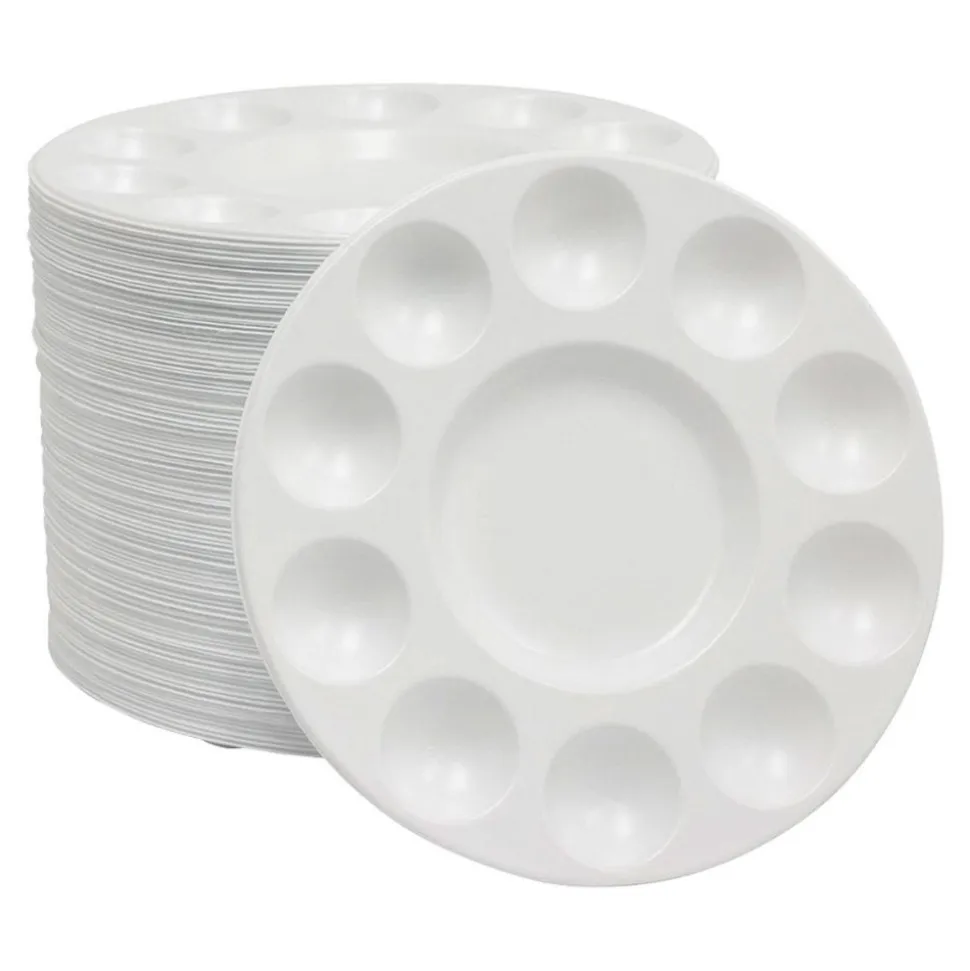 Round Paint Palette with 10 Paint Wells