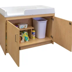 Secure Infant Changing Station with Storage Natural