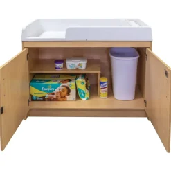 Secure Infant Changing Station with Storage Natural
