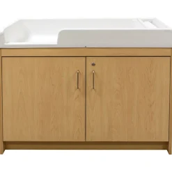 Secure Infant Changing Station with Storage Natural