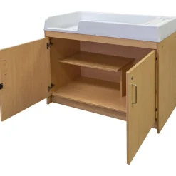 Secure Infant Changing Station with Storage Natural