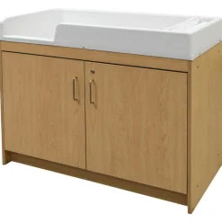 Secure Infant Changing Station with Storage Natural