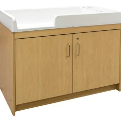 Secure Infant Changing Station with Storage Natural