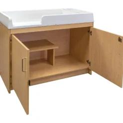 Secure Infant Changing Station with Storage Natural