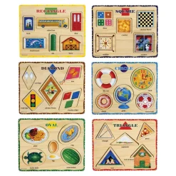 Self-Correcting Shapes Puzzles Set of 6