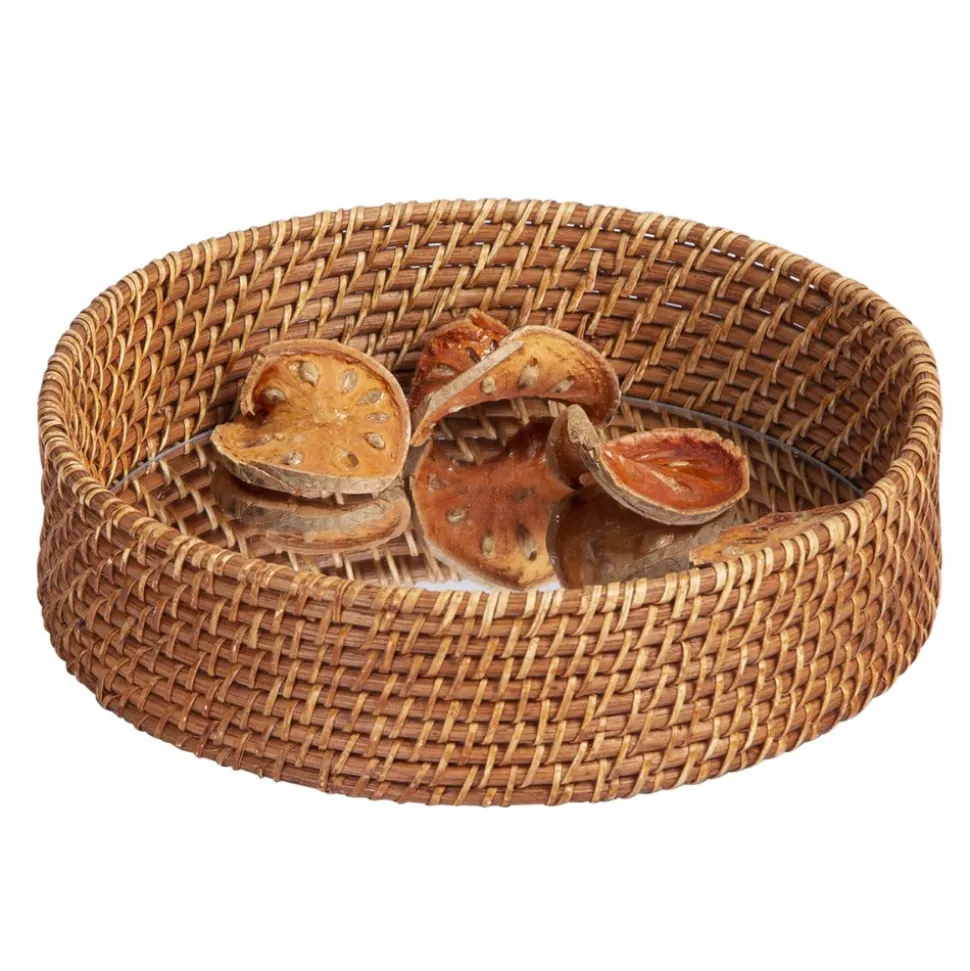 Sense of Place Circle Woven Mirror Trays Set of 3