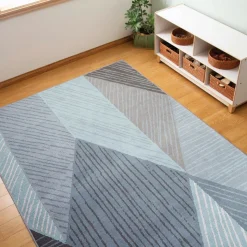 Sense of Place Geometric Carpet Blue 6' x 9' Rectangle