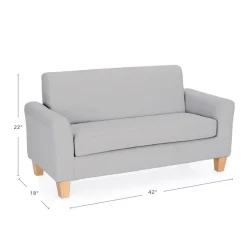 Sense of Place Gray Vinyl Couch and Chair