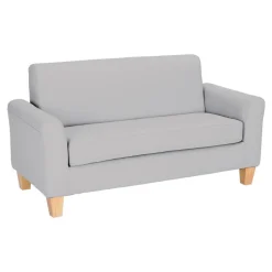 Sense of Place Gray Vinyl Couch and Chair