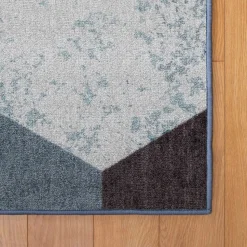 Sense of Place Hex Carpet Blue 6' x 9' Rectangle