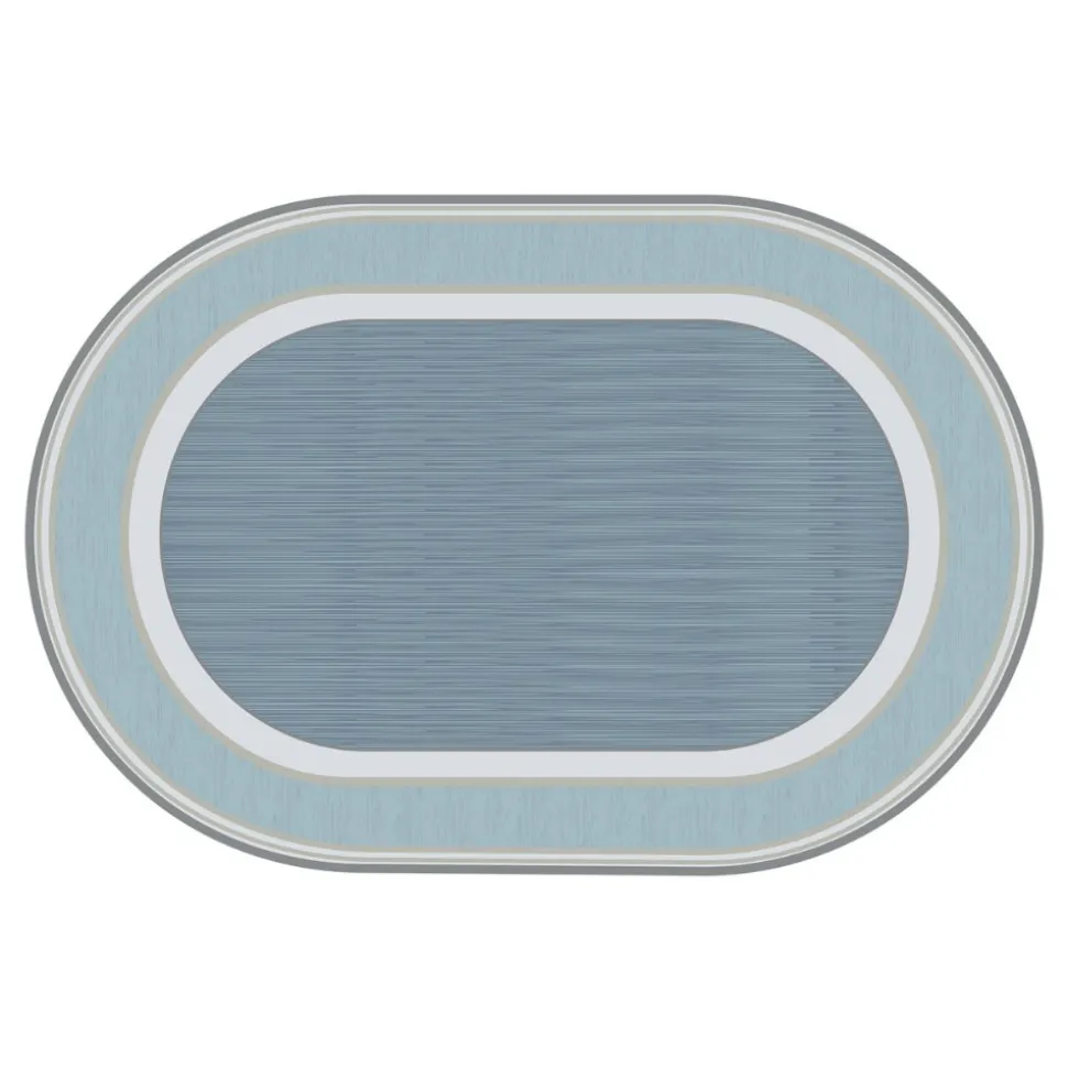 Sense of Place Highland Stripe Carpet Blue Oval