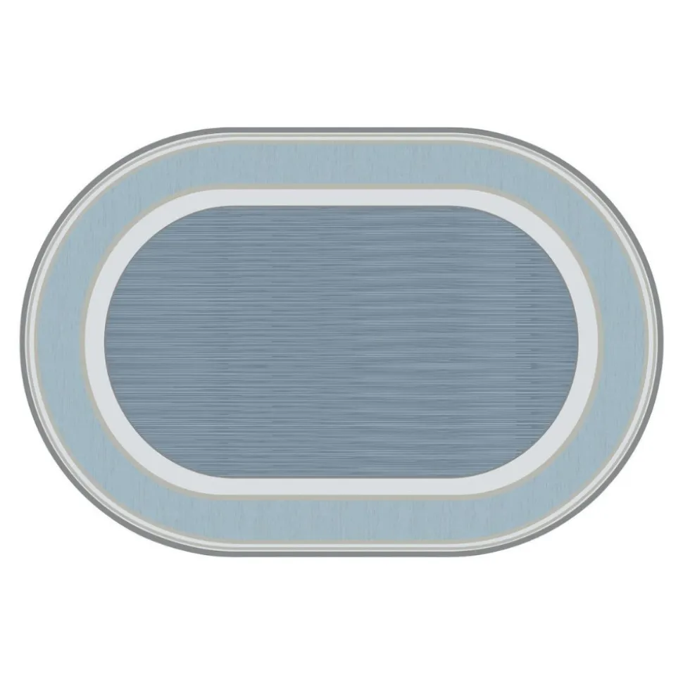 Sense of Place Highland Stripe Carpet Blue Oval