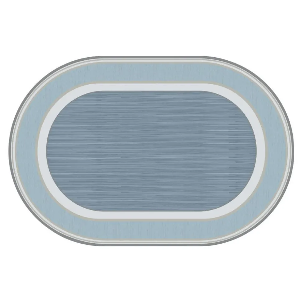Sense of Place Highland Stripe Carpet Blue Oval