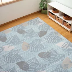 Sense of Place Leaf Carpet Blue Rectangle
