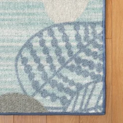 Sense of Place Leaf Carpet Blue Rectangle