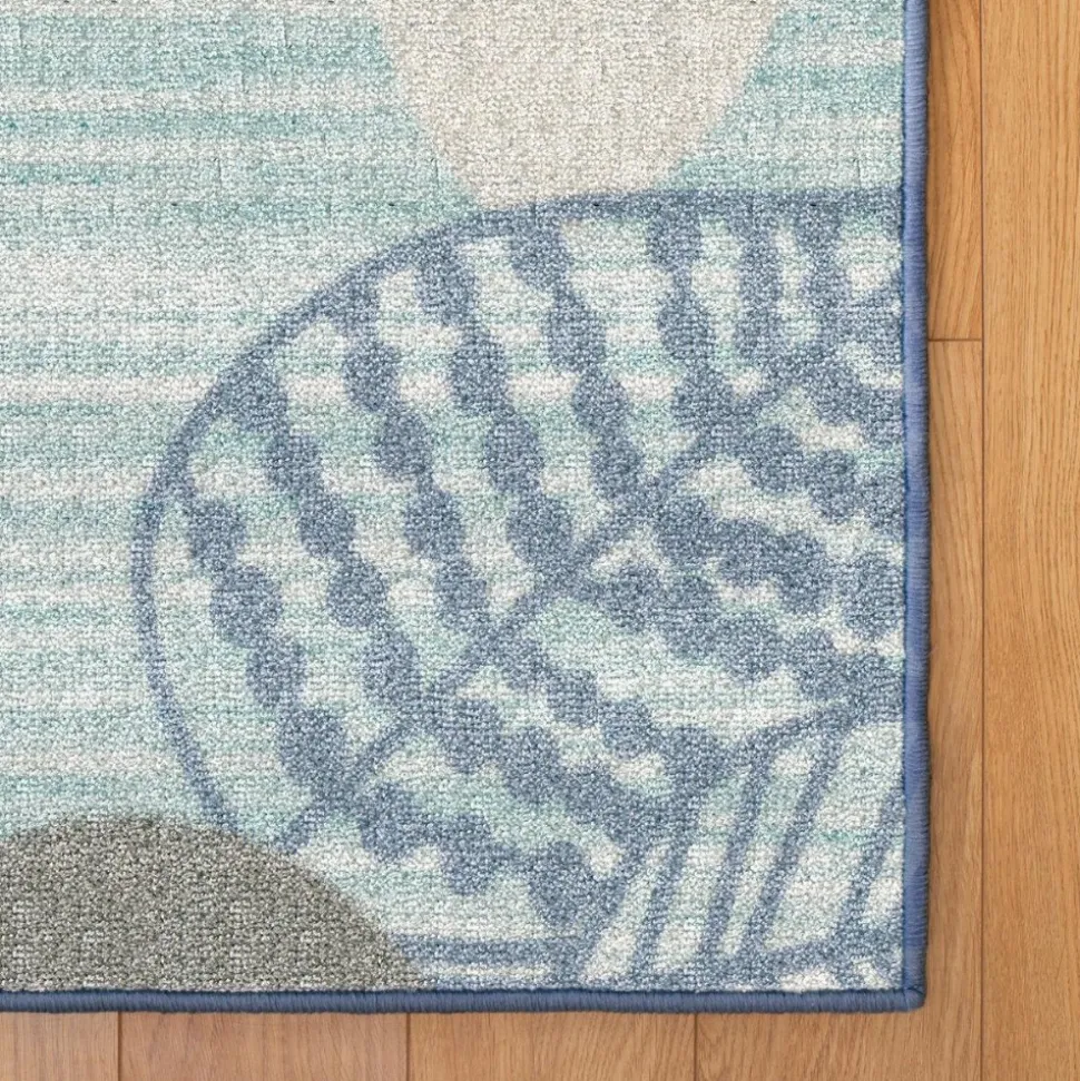 Sense of Place Leaf Carpet Blue Rectangle