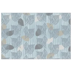 Sense of Place Leaf Carpet Blue Rectangle