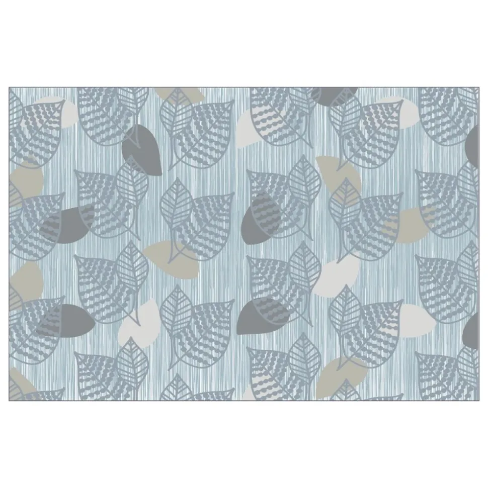 Sense of Place Leaf Carpet Blue Rectangle