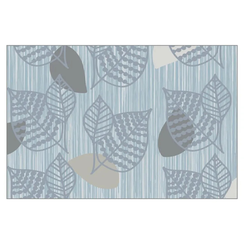 Sense of Place Leaf Carpet Blue Rectangle