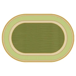 Sense of Place Lowland Stripe Carpet Green Oval