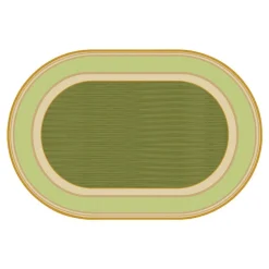 Sense of Place Lowland Stripe Carpet Green Oval