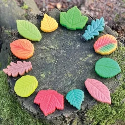 Sensory Play Stones: Leaves 12 Pieces