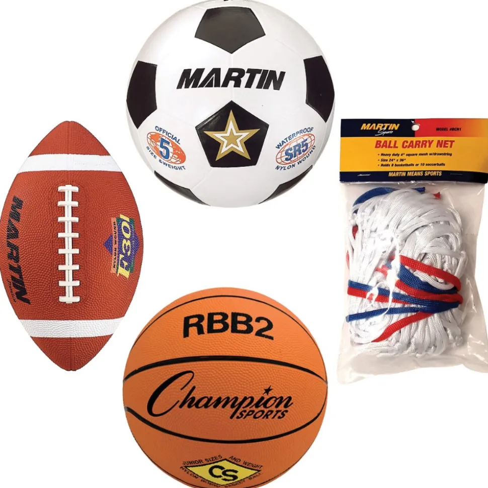 Set of 3 Sports Balls with Bag