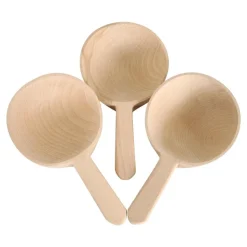 Short Handled Wooden Spoons Set of 3