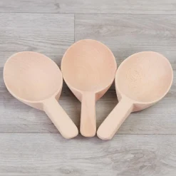 Short Handled Wooden Spoons Set of 3