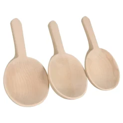 Short Handled Wooden Spoons Set of 3