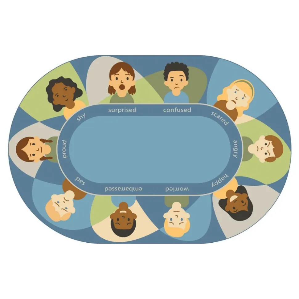 Social Emotional Carpet 4' x 6' Oval