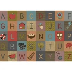 Soft Alphabet Carpet Natural Colors 8' x 12' Rectangle