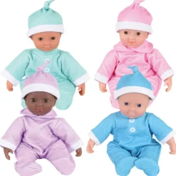Soft Body 11" Baby Dolls with Romper and Cap