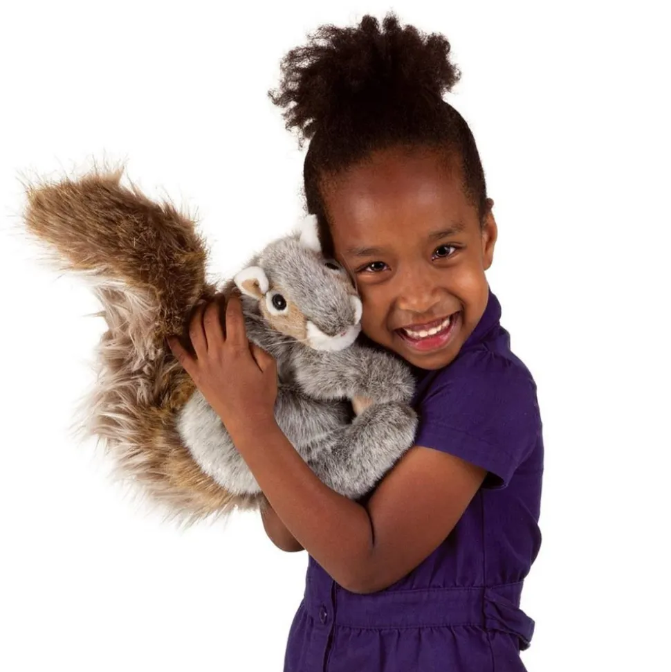 Soft Gray Squirrel Hand Puppet