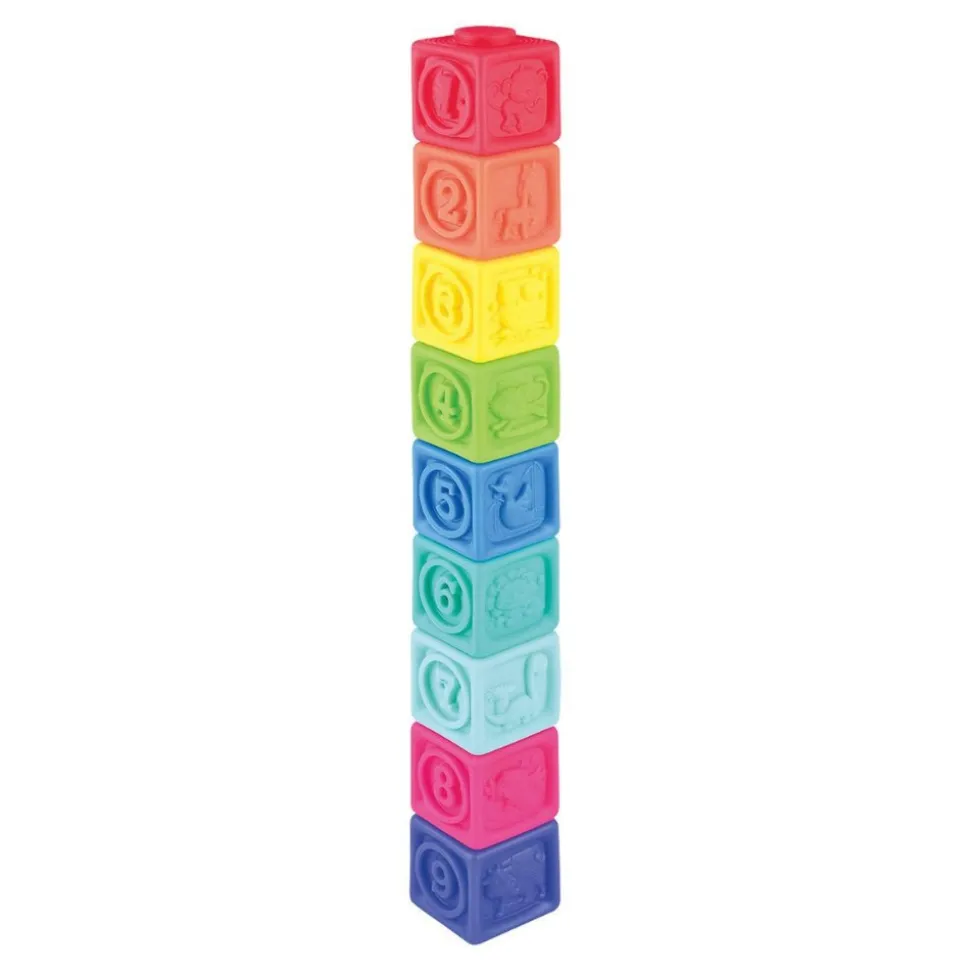 Squeezable Textured Stacking Blocks 9 Pieces