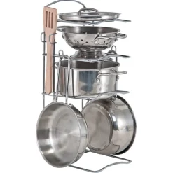 Stainless Steel Pots & Pans Play Set 8-Pieces