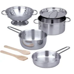 Stainless Steel Pots & Pans Play Set 8-Pieces