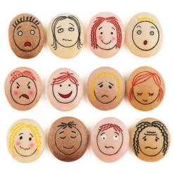Tactile Facial Expressions Emotion Stones 12 Pieces