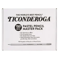 Ticonderoga® Wooden Pastel Pencils Pre-Sharpened 150 Count