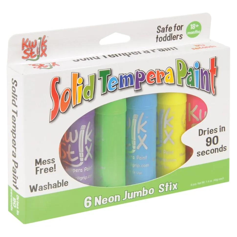 Toddler Jumbo Kwik Stix Drawing Set 6 Neon Colors