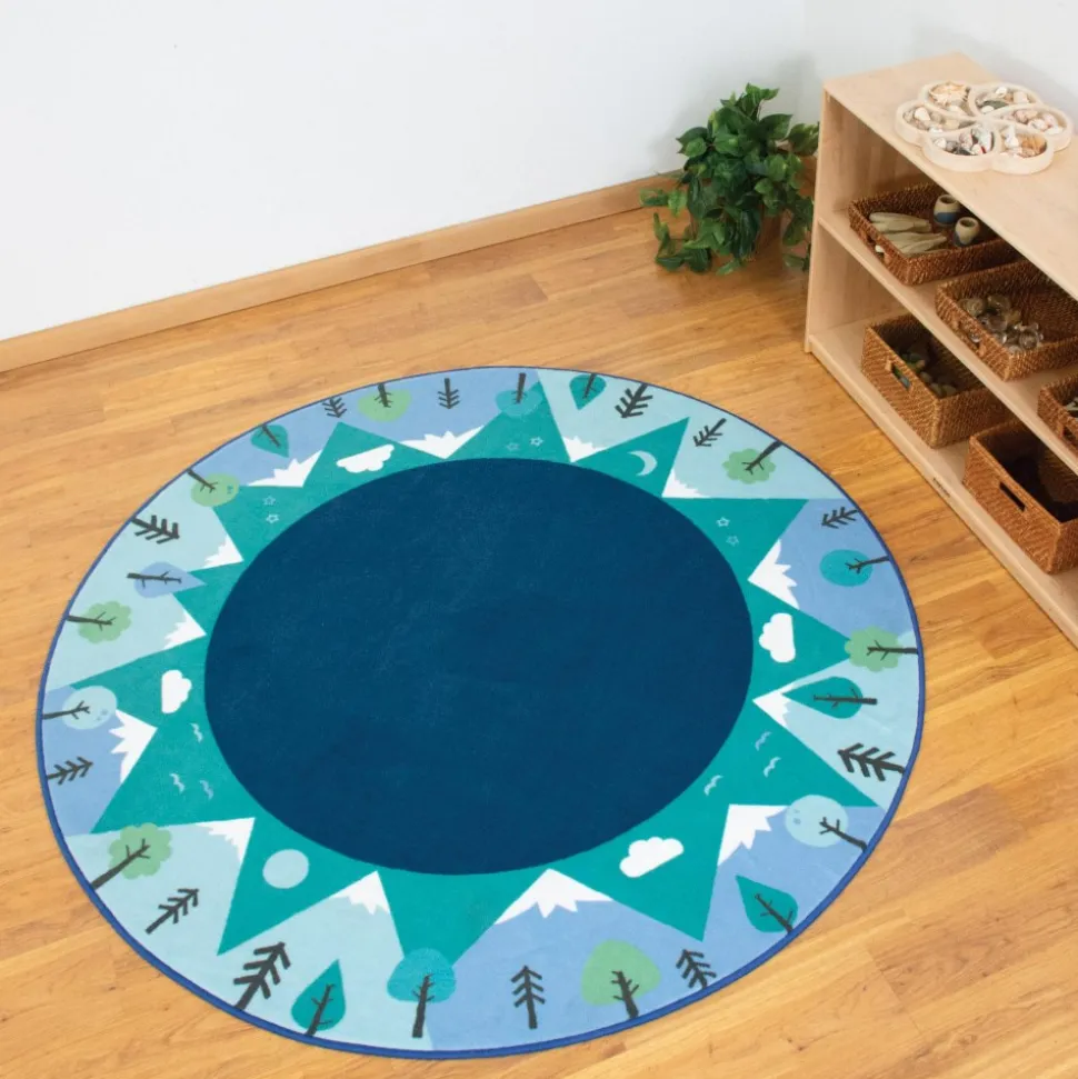 Tranquil Mountains 6' Round Carpets
