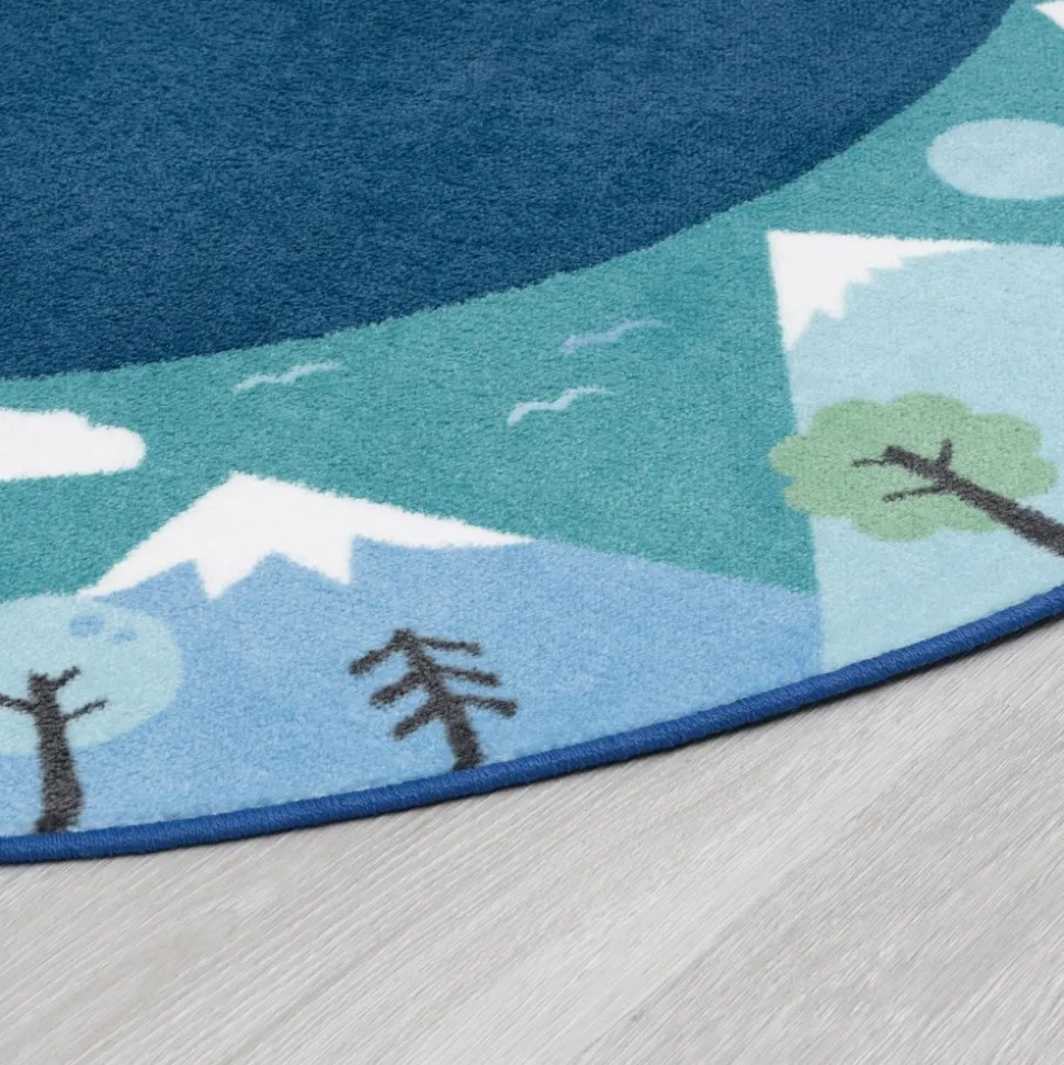 Tranquil Mountains 6' Round Carpets