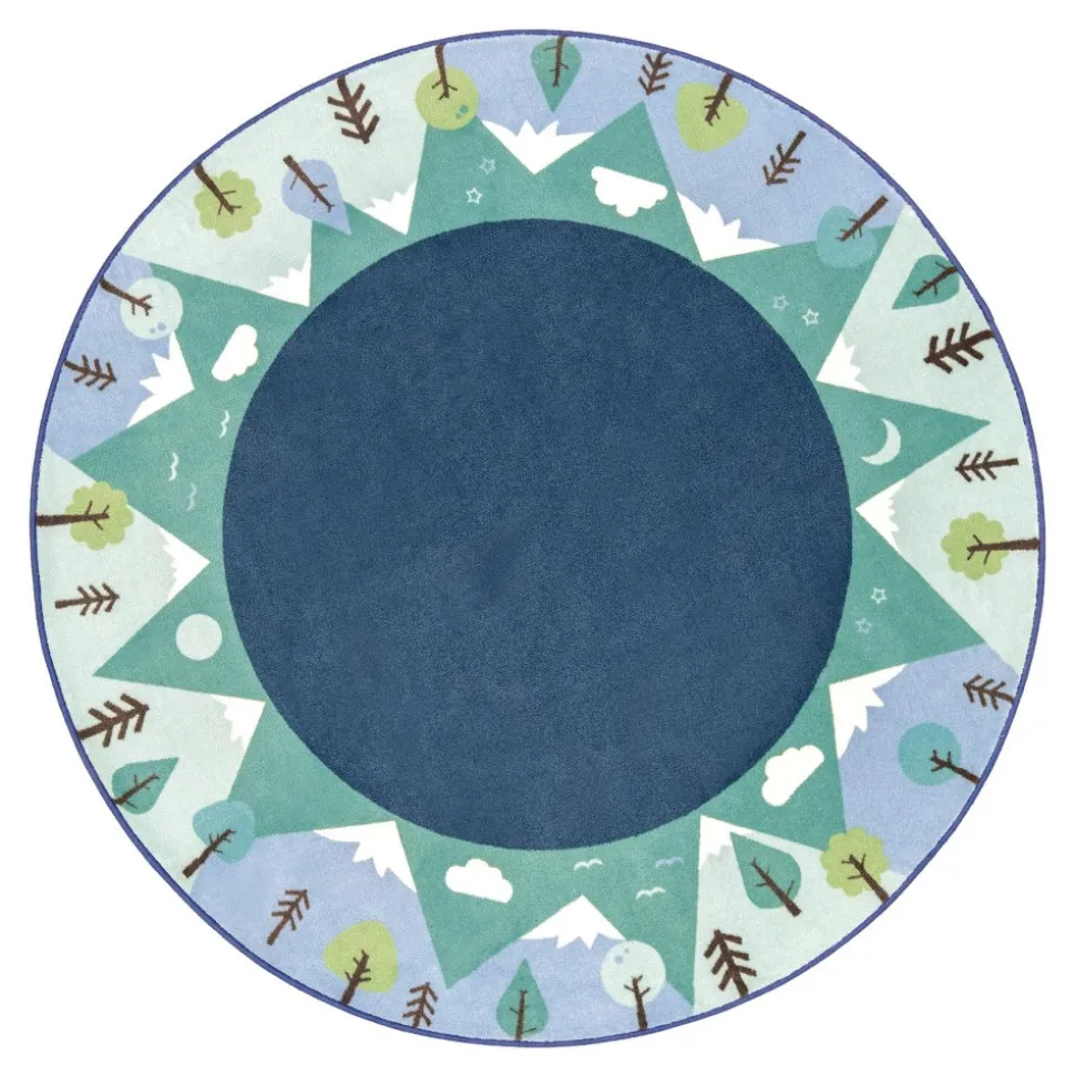 Tranquil Mountains 6' Round Carpets