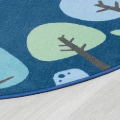 Tranquil Trees Carpets Oval Blue